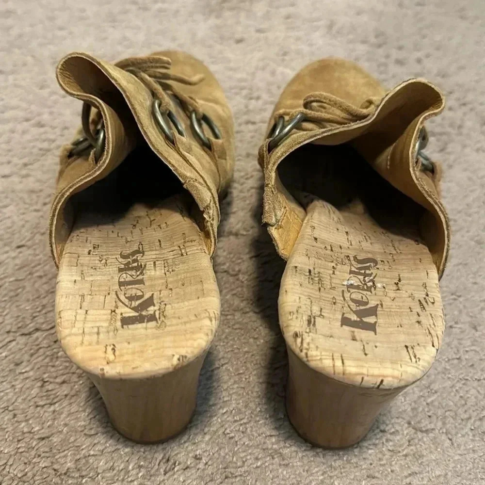 Korks Tan Suede Clog Mule Size 11M Normcore - image 4